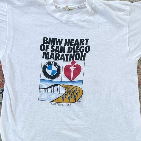 Vintage BMW San Diego Marathon 1983 Screen Stars Graphic Tee Tshirt - Picture 5 of 5